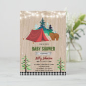 ハッピーキャンパーシャワーバースデー招待状 招待状 (スタンド正面)