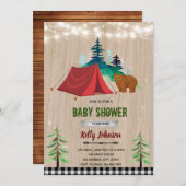 ハッピーキャンパーシャワーバースデー招待状 招待状 (正面/裏面)