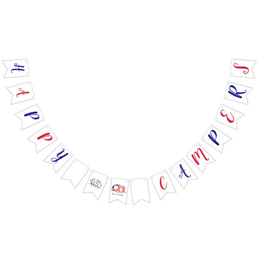 ハッピーキャンパーズアメリパーソナライズされたカ バンティングフラッグ (全)