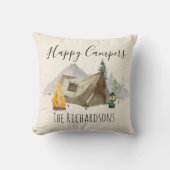 ハッピーキャンパーズウォーターカラーパーソナライズキャンプテント クッション (正面)