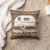 ハッピーキャンパーズウ素朴ッドキャンピング装飾用クッション クッション (ブランケット)