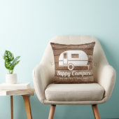 ハッピーキャンパーズウ素朴ッドキャンピング装飾用クッション クッション (椅子)