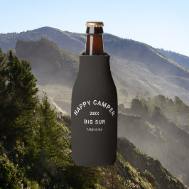 ハッピーキャンパーズクレストキャンピングクルーヴィンテージブラック ボトルクーラー