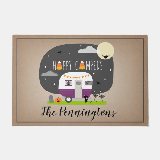 ハッピーキャンパーズハロウィーンキャンパーRV ドアマット (正面)