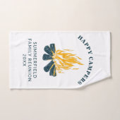 ハッピーキャンパーズバケーションファミリートリップキャンピカスタムング ハンドタオル (ハンドタオル)