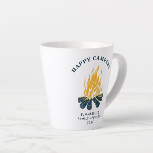 ハッピーキャンパーズファミリー懇親会カスタム カフェラテマグ (右アングル)