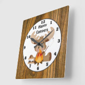 ハッピーキャンパーズムースおもしろいウォールクロック スクエア壁時計 (傾斜)