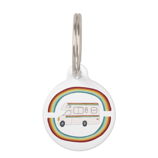 ハッピーキャンパーズレインボーズモーターホームお洒落RVing ペット　ネームタグ (正面)