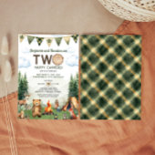 ハッピーキャンパーデュアルジョイントダブル誕生日 招待状