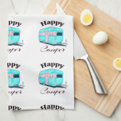 ハッピーキャンパートレーラーキャンピング キッチンタオル (四つ折り)