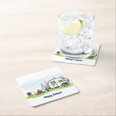 ハッピーキャンパートレーラー スクエアペーパーコースター (インサイチュ)