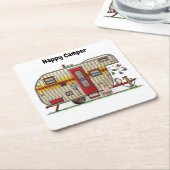 ハッピーキャンパートレーラー スクエアペーパーコースター (アングル)