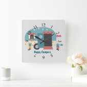 ハッピーキャンパートレーラー スクエア壁時計 (ホーム)
