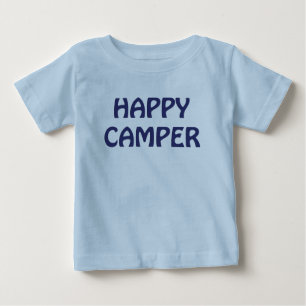 ハッピーキャンパーバックパック乳児ブルーTシャツ ベビーTシャツ