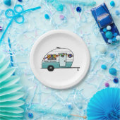 ハッピーキャンパーバン ペーパープレート (パーティー)