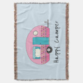 ハッピーキャンパーピンクRV スローブランケット (正面縦)