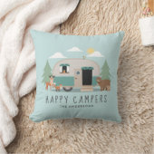 ハッピーキャンパーファミリーネーム装飾用クッション クッション (ブランケット)