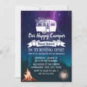 ハッピーキャンパーフォレストアウトドアキャンプ1st誕生日 招待状 (正面)