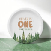 ハッピーキャンパーフォレストファースト誕生日紙プレート ペーパープレート