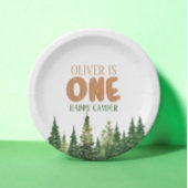 ハッピーキャンパーフォレストファースト誕生日紙プレート ペーパープレート