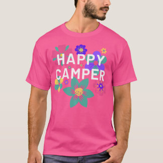 ハッピーキャンパーフローラレイヤリングフラワーキャンピングティーF Tシャツ