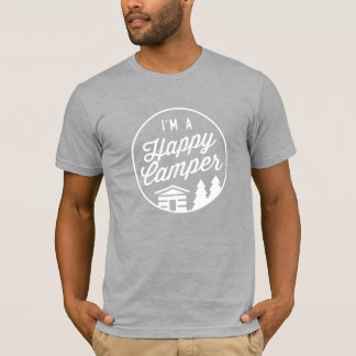 ハッピーキャンパーヘザーユニセックスグレーTシャツ Tシャツ