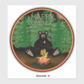 ハッピーキャンパーベアーキュートおもしろいインスピレーションシール シール (シート)