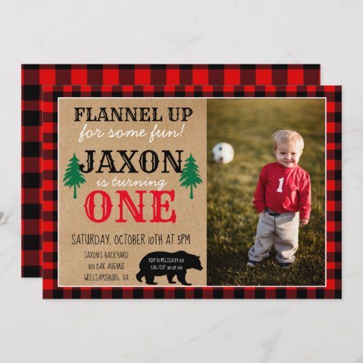 ハッピーキャンパーボーイの誕生日パーティーの招待 招待状 (正面/裏面)