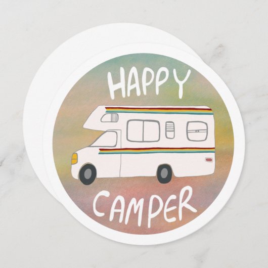 ハッピーキャンパーレインボーサンセットモーターホームRVingカード (正面/裏面)