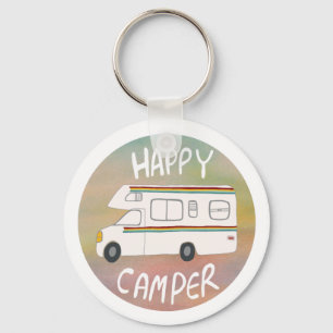ハッピーキャンパーレインボーRVサンセットオートモーテルホームRVing キーホルダー