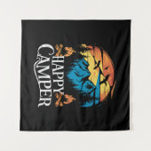 ハッピーキャンパーレトロヴィンテージマッチングキャンピングクルー タペストリー (正面(横))