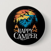ハッピーキャンパーレトロヴィンテージマッチングキャンピングクルー 缶バッジ (正面)
