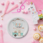 ハッピーキャンパーレトロ ペーパープレート (パーティー)