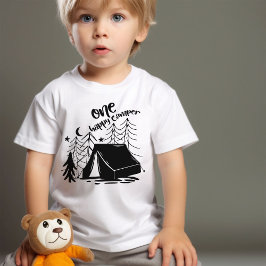 ハッピーキャンパーワン 初めての誕生日 ドゥードルアート ベビーTシャツ