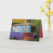 ハッピーキャンパーヴィンテージヒッパイキャンパー誕生日カード カード (黄色い花)