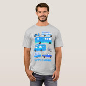 ハッピーキャンパーヴィンテージレトロトレーラーRVバンライフ Tシャツ (正面フル)