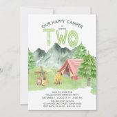 ハッピーキャンパー水彩少年たち2nd誕生日 招待状 (正面)