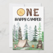 ハッピーキャンパー誕生日招待状 1歳誕生日 招待状 (裏面)