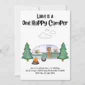 🎉ハッピーキャンパー誕生日 – アドベンチャー待ち！ 招待状 (正面)