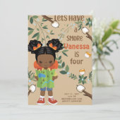 ハッピーキャンパー違う誕生日招待状カード (スタンド正面)