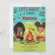 ハッピーキャンパー1誕生日招待状カード