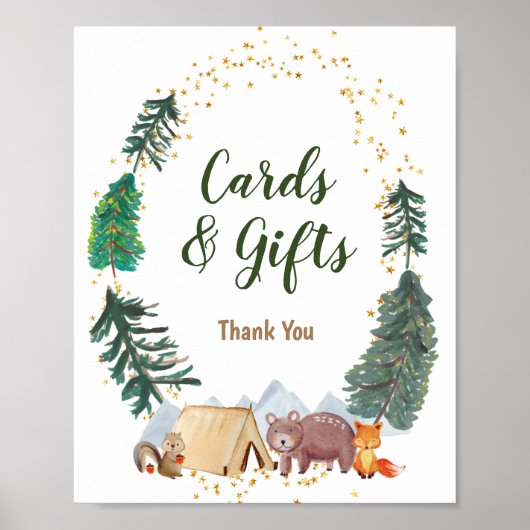 ハッピーキャンパー1stバースデーカード&ギフトサイン ポスター (正面)