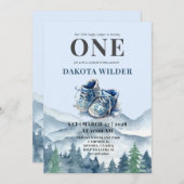 ハッピーキャンパー1stバースデーキャンプサイトパーティー 招待状 (正面/裏面)