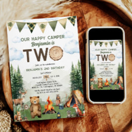 ハッピーキャンパー2歳の誕生日 招待状
