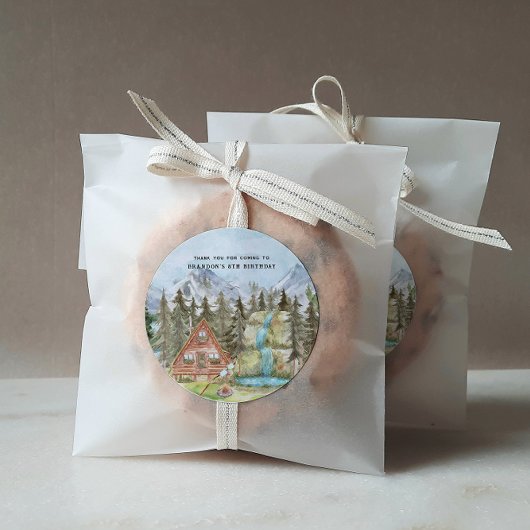 ハッピーキャンパー |キャンプ誕生日パーティーお願い ラウンドシール