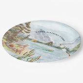 ハッピーキャンパー |キャンプ誕生日パーティー ペーパープレート (アングル)