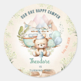 ハッピーキャンパー サマー 1歳の誕生日 おとこのこ ラウンドシール
