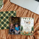 ハッピーキャンパー デュアルジョイント ダブル バースデー フォト 招待状