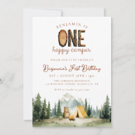 ハッピーキャンパー フォレストベア 1歳の誕生日 招待状