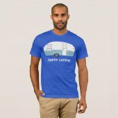 ハッピーキャンパー?ヴィンテージキャンピングトレーラカスタムー Tシャツ (正面フル)